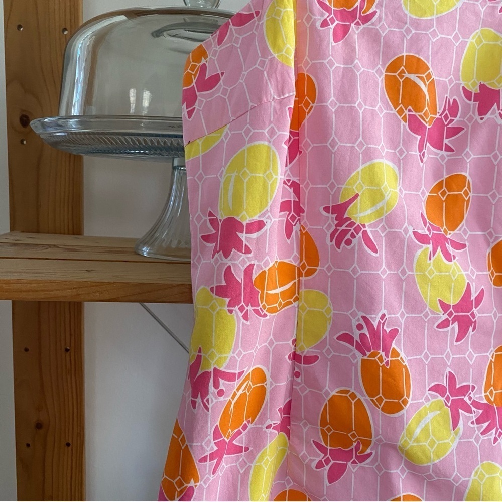 Lilly Pulitzer Vintage Pink Yellow Orange Pineapple Tile Print Mini Dress 0 - Picture 7 of 15